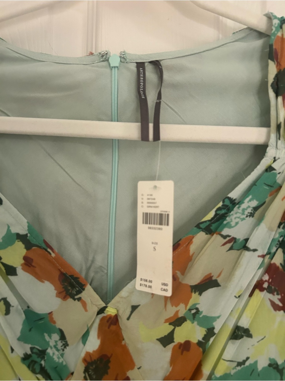 Anthropologie Sage Green Floral Tie-Sleeve Maxi Dress - Picture 3 of 4